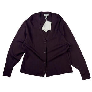 COS Batwing Sleeve Knit Wool Blend Cardigan Sweater Bordeaux Size L